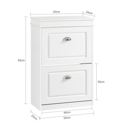 SoBuy FSR78-W Dulap de pantofi, spațiu redus – Intrare mică – 54x24x83 cm Alb
