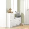 Precomandă SoBuy Set FSR82-L-W + FSR78-W – Ansamblu Mobilier de Pantofi Alb, Banchetă cu Pernă + Dulap cu 2 Uși Batante pentru 8 Perechi, Depozitare Hol 2 Piese