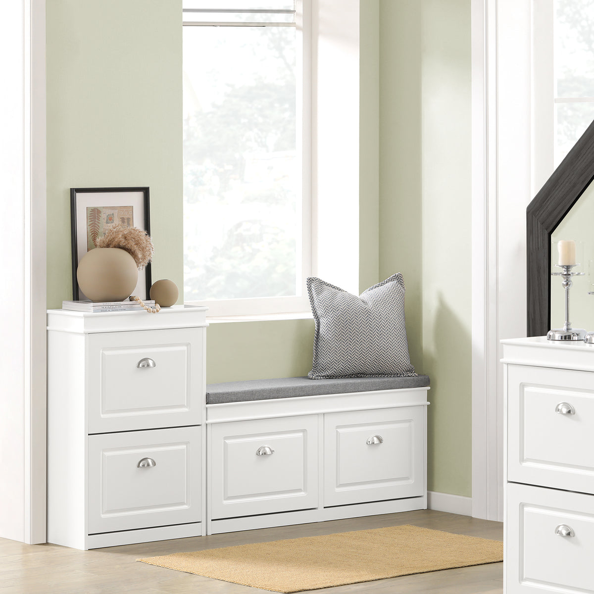 SoBuy FSR78-W Dulap de pantofi, spațiu redus – Intrare mică – 54x24x83 cm Alb