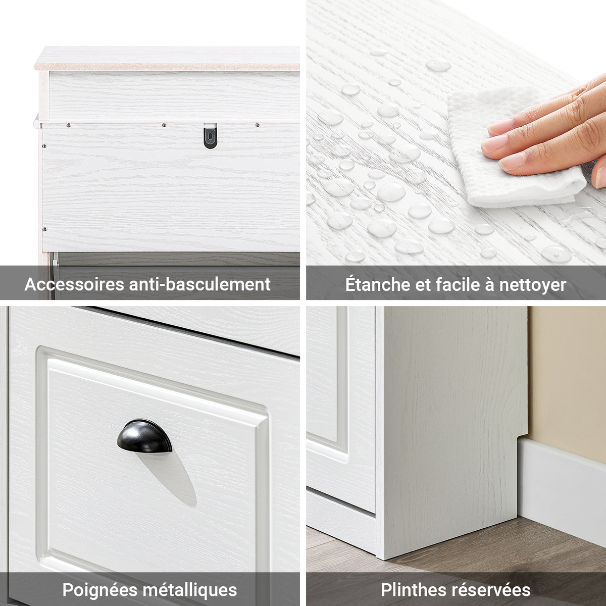 SoBuy FSR79-WG + FSR78-WG Set Pantofar cu 4 + 2 Uși Rabatanate, Depozitare 24 Perechi, Economie de Spațiu – Efect Lemn Învechit Alb