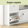 SoBuy FSR78-W Dulap de pantofi, spațiu redus – Intrare mică – 54x24x83 cm Alb
