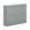 SoBuy FSR79-HG Dulap de pantofi cu 4 uși rabatabile, 16 perechi, certificat FSC®, subțire 24 cm – Gri