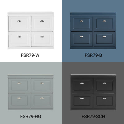 SoBuy FSR79-HG Dulap de pantofi cu 4 uși rabatabile, 16 perechi, certificat FSC®, subțire 24 cm – Gri