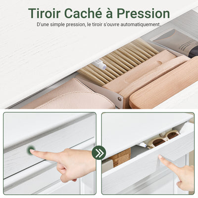SoBuy FSR79-WG Dulap pentru Pantofi Slim 23 cm – 16 Perechi, 4 Sertare Rabatabile, Alb cu Efect Lemn Vechi