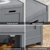 SoBuy FSR80-SG Banc pentru Pantofi cu Pernă Căptușită, 2 Uși și 1 Cub de Depozitare pentru Hol – 90x35x45 cm, Gri Argintiu