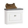 SoBuy FSR82-K-W Banc pentru Pantofi cu Pernă Tapițată și 1 Compartiment, Subțire 24cm pentru Intrare – 60x24x51 cm, Alb