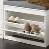 SoBuy FSR82-K-W Banc pentru Pantofi cu Pernă Tapițată și 1 Compartiment, Subțire 24cm pentru Intrare – 60x24x51 cm, Alb