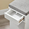Pre-vânzare SoBuy FSR82-K-WG Bancă pentru pantofi cu pernă căptușită și 1 clapetă, Subțire 24cm pentru Intrare – 61x24x51 cm, Efect de lemn vechi alb