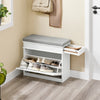 Pre-vânzare SoBuy FSR82-K-WG Bancă pentru pantofi cu pernă căptușită și 1 clapetă, Subțire 24cm pentru Intrare – 61x24x51 cm, Efect de lemn vechi alb