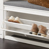 SoBuy FSR82-L-W Banc pentru Pantofi cu Pernă Tapițată și 1 Clapetă, Slim 24cm pentru Intrare – 75x24x51 cm, Alb