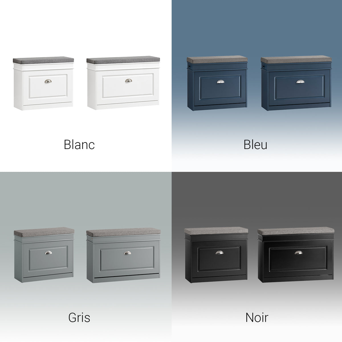 SoBuy FSR82-L-W Banc pentru Pantofi cu Pernă Tapițată și 1 Clapetă, Slim 24cm pentru Intrare – 75x24x51 cm, Alb