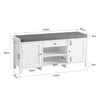 SoBuy FSR83-W Banc pentru Pantofi cu Pernă Căptușită și Spațiu de Depozitare pentru Hol Intrare – 110x35x50 cm, Alb