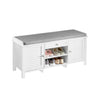 SoBuy FSR83-W Banc pentru Pantofi cu Pernă Căptușită și Spațiu de Depozitare pentru Hol Intrare – 110x35x50 cm, Alb