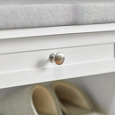 SoBuy FSR83-W Banc pentru Pantofi cu Pernă Căptușită și Spațiu de Depozitare pentru Hol Intrare – 110x35x50 cm, Alb