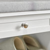 SoBuy FSR83-W Banc pentru Pantofi cu Pernă Căptușită și Spațiu de Depozitare pentru Hol Intrare – 110x35x50 cm, Alb
