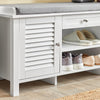 SoBuy FSR83-W Banc pentru Pantofi cu Pernă Căptușită și Spațiu de Depozitare pentru Hol Intrare – 110x35x50 cm, Alb