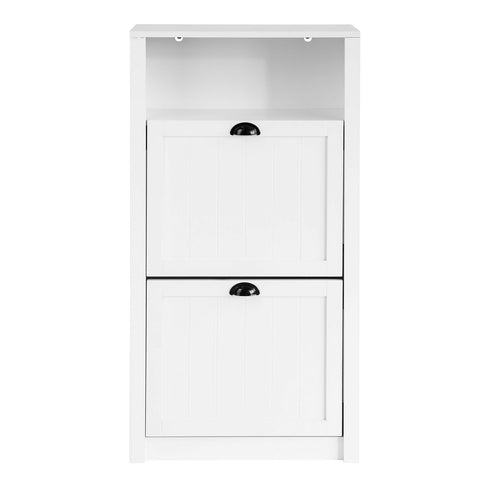 SoBuy Eșarfă cu 2 uși și 4 rafturi, cu compartiment suplimentar pentru încălțăminte, culoare: alb, dimensiuni: 60x24x110 cm fsr87-k-w