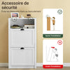 SoBuy FSR87-K-W Armoire à Chaussures 2 Abattants et Compartiment Ouvert pour Entrée Couloir, Blanc