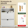 SoBuy FSR87-W Dulap de pantofi cu 2 uși rabatabile și compartiment deschis pentru hol – 80x24x110 cm, Alb