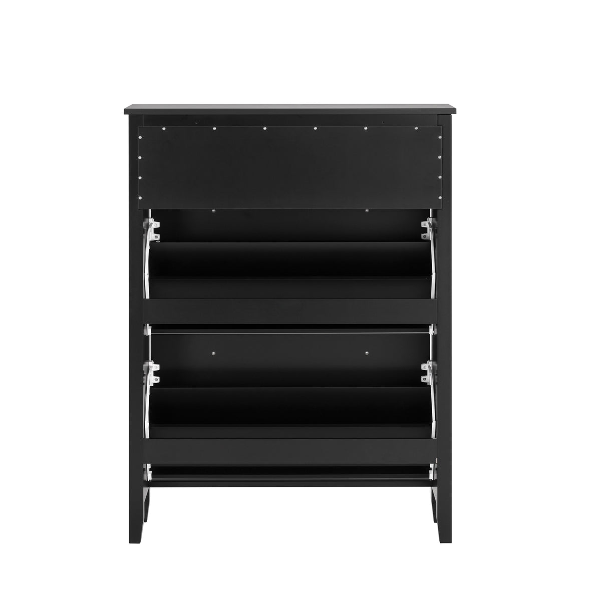 SoBuy FSR89-SCH Dulap de Pantofi cu 2 Uși Rabatanate și Sertar Mare, Raft pentru 12 Perechi în Hol/Intrare – 80x25x108 cm, Negru