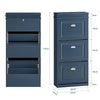 SoBuy FSR94-B Dulap de Pantofi cu 3 Uși Basculante, Sertar și Cârlig pentru Hol Intrare – 53x24x118 cm, Albastru