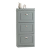 SoBuy FSR94-HG Dulap de încălțăminte cu 3 clapete, Depozitare 12 perechi, Certificat FSC®, Slim 24cm – 53x24x117 cm, Gri