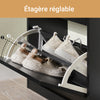 SoBuy FSR94-SCH Dulap pantofi cu 3 uși rabatabile, Suport 12 perechi pentru hol – 53x24x117 cm, Negru