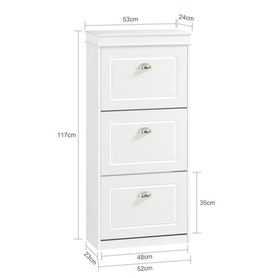 Dimensions du meuble à chaussures SoBuy FSR94-W : 53×24×117 cm