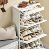 SoBuy FSR94-WG Dulap de Pantofi care Economisește Spațiu – Hol Îngust – 53x24x118 cm Efect Lemn Alb