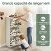 SoBuy FSR94-WG Dulap de Pantofi care Economisește Spațiu – Hol Îngust – 53x24x118 cm Efect Lemn Alb