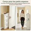 SoBuy FSR94-WG Dulap de Pantofi care Economisește Spațiu – Hol Îngust – 53x24x118 cm Efect Lemn Alb