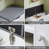 SoBuy FSR96-W Banc pentru Pantofi cu Pernă Căptușită, 2 Uși, 3 Rafturi Ajustabile – Organizator de Pantofi Modern pentru Mobilierul de Intrare – 150kg – Alb 100x34x47cm
