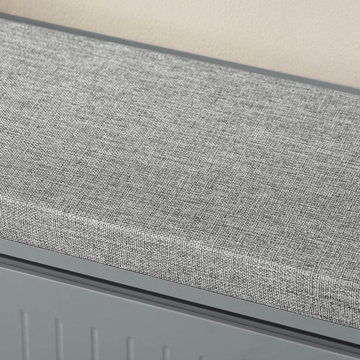 SoBuy FSR98-L-HG Banc à Chaussures avec Coussin Rembourré et 1 Abattant pour Entrée Couloir – 80x26x45 cm, Gris