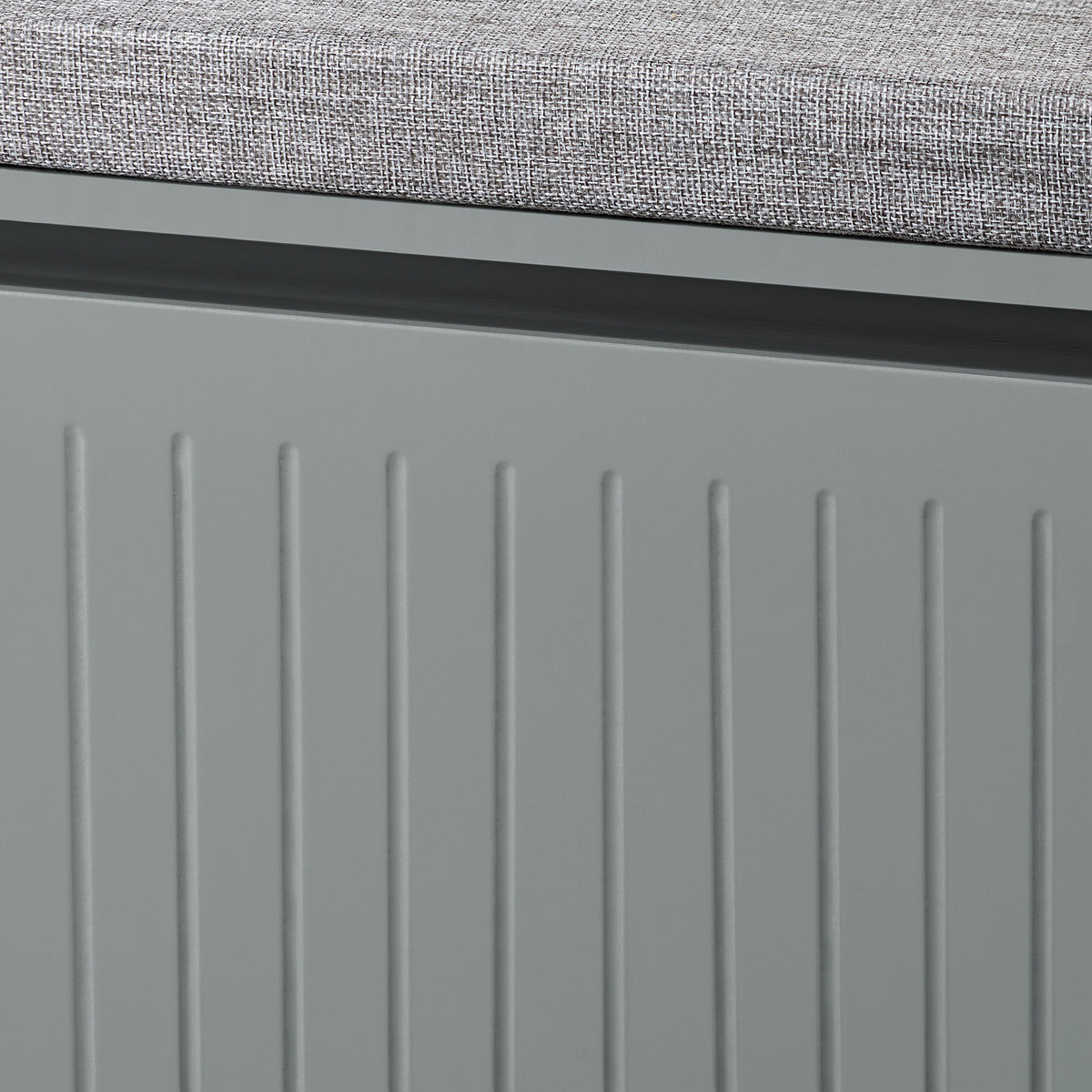 SoBuy FSR98-L-HG Banc à Chaussures avec Coussin Rembourré et 1 Abattant pour Entrée Couloir – 80x26x45 cm, Gris