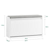 Prévente SoBuy FSR98-L-W Banc à Chaussures avec Coussin Rembourré et 1 Abattant pour Entrée Couloir – 80x26x45 cm, Blanc