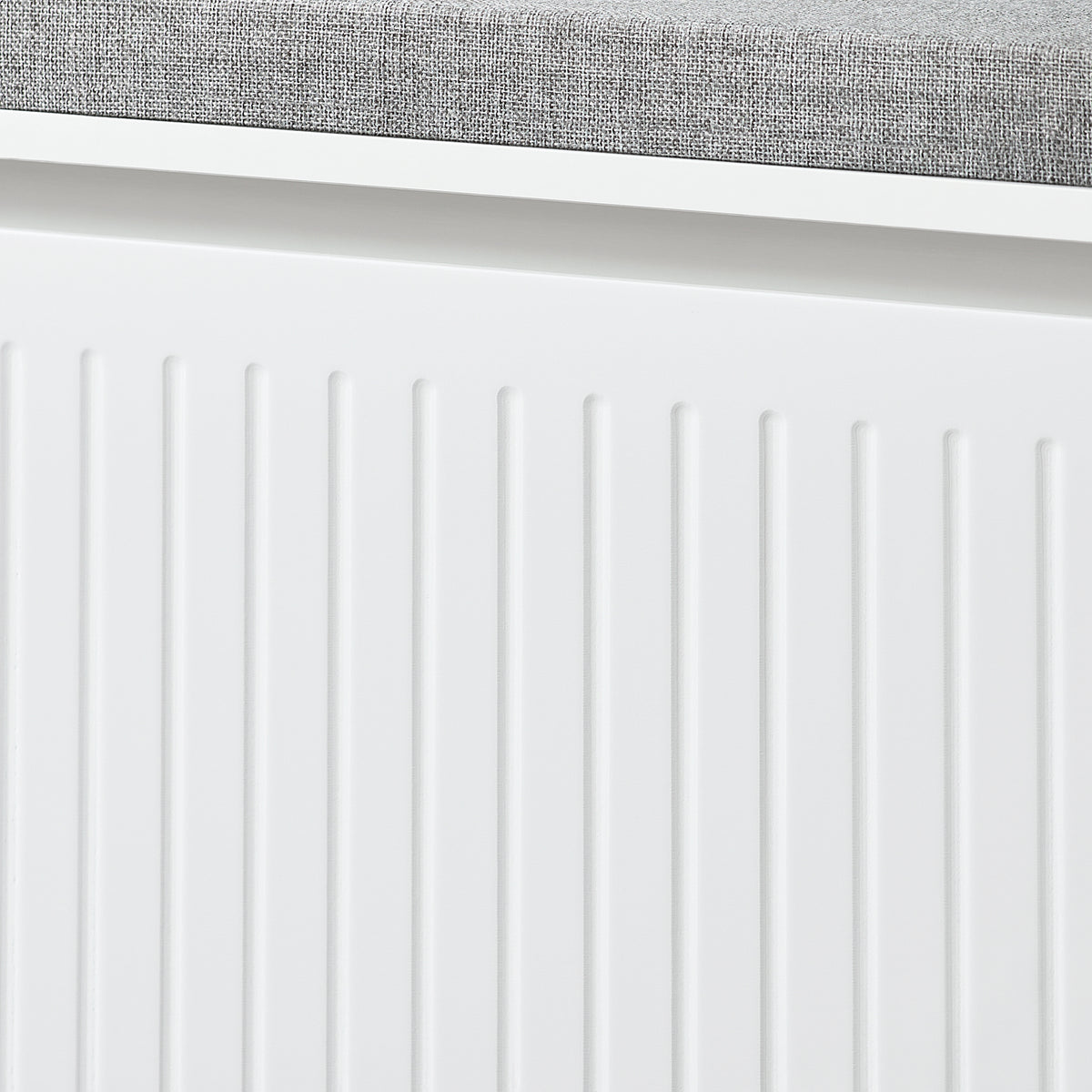 SoBuy FSR98-L-W Banc pentru Pantofi cu Pernă Căptușită și 1 Compartiment cu Clapetă pentru Intrare Hol – 80x26x45 cm, Alb
