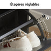 SoBuy FSR98-SCH Banc à Chaussures avec Coussin Rembourré et 1 Abattant pour Entrée Couloir – 60x26x46 cm, Noir