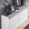 SoBuy FSR98-XL-W Banc pentru Pantofi cu Pernă Căptușită și 2 Sertare cu Rabat pentru Intrare Hol – 100x26x46 cm, Alb