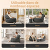 SoBuy FST100-DG Fauteuil de Salon en Velours Côtelé avec Repose-Pieds – Dossier Inclinable, Relax – 110×125×65 cm, Gris Foncé