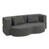 SoBuy FST101-DG Canapé-Lit Convertible 2 Places Gris Foncé – Design Organique en Velours Côtelé, 2 Coussins Inclus, Lit d'Appoint pour Petit Salon – 177×107×32 cm, Charge 227 kg