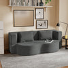 SoBuy FST101-DG Canapé-Lit Convertible 2 Places Gris Foncé – Design Organique en Velours Côtelé, 2 Coussins Inclus, Lit d'Appoint pour Petit Salon – 177×107×32 cm, Charge 227 kg