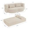 SoBuy FST101-MI Canapé-Lit Convertible Beige 2 Places – Lit d'Appoint Pliable, Velours Côtelé Confortable, 2 Coussins Inclus – 177×107×32 cm, Charge 227 kg