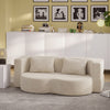 SoBuy FST101-MI Canapé-Lit Convertible Beige 2 Places – Lit d'Appoint Pliable, Velours Côtelé Confortable, 2 Coussins Inclus – 177×107×32 cm, Charge 227 kg