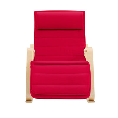 SoBuy FST16-R Rocking Chair, Fauteuil à bascule avec repose-pieds Fauteuil berçante
