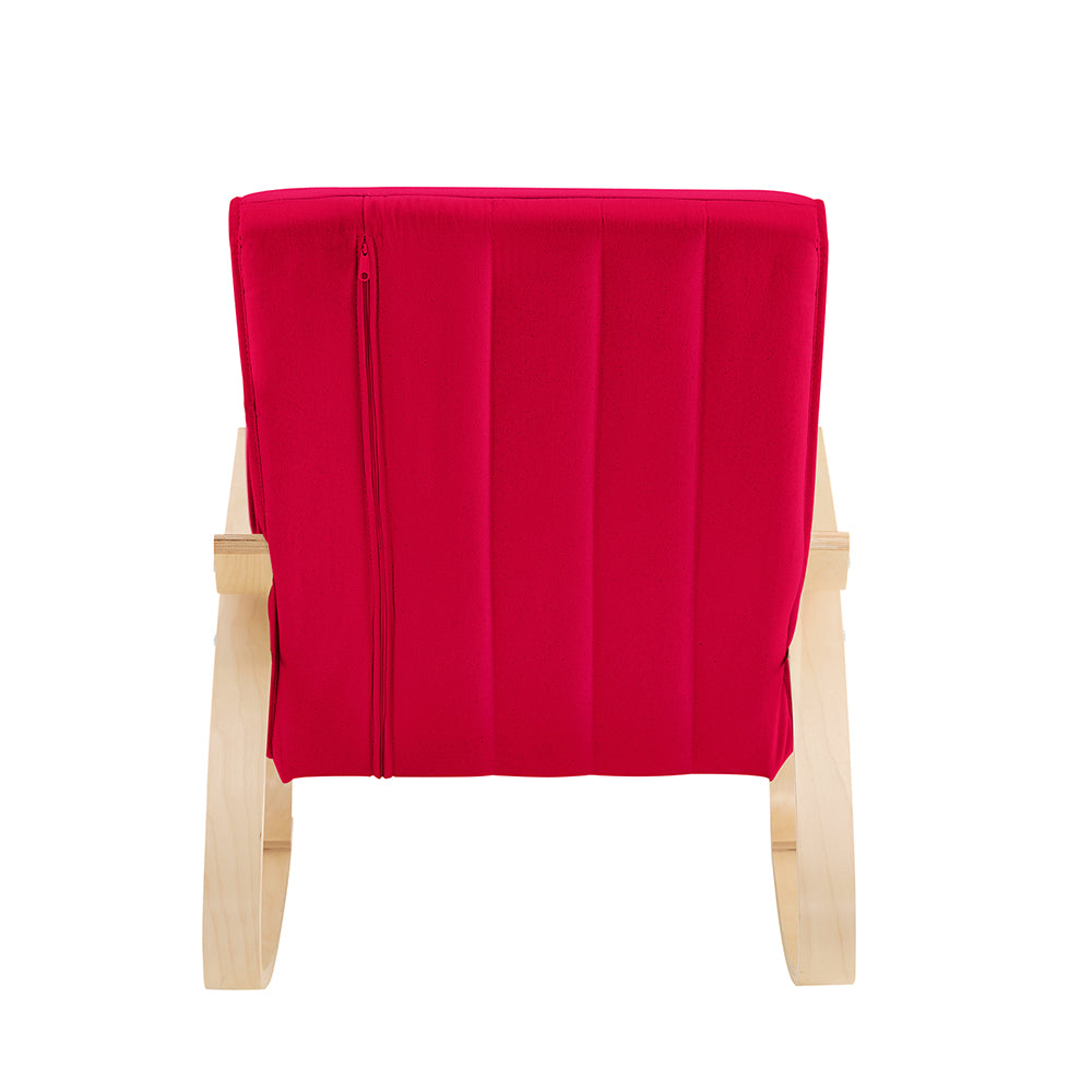 SoBuy FST16-R Rocking Chair, Fauteuil à bascule avec repose-pieds Fauteuil berçante