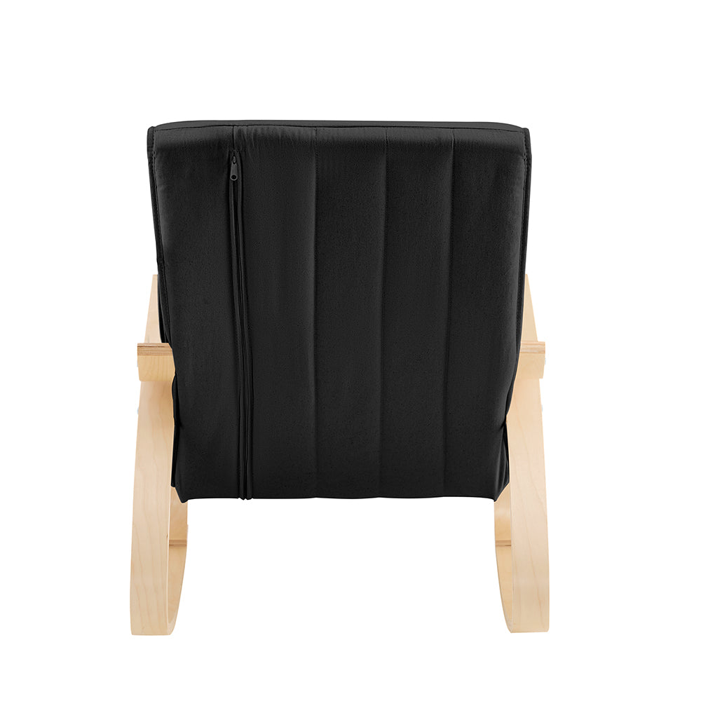 SoBuy FST16-SCH Rocking Chair, Fauteuil à bascule avec repose-pieds réglable design