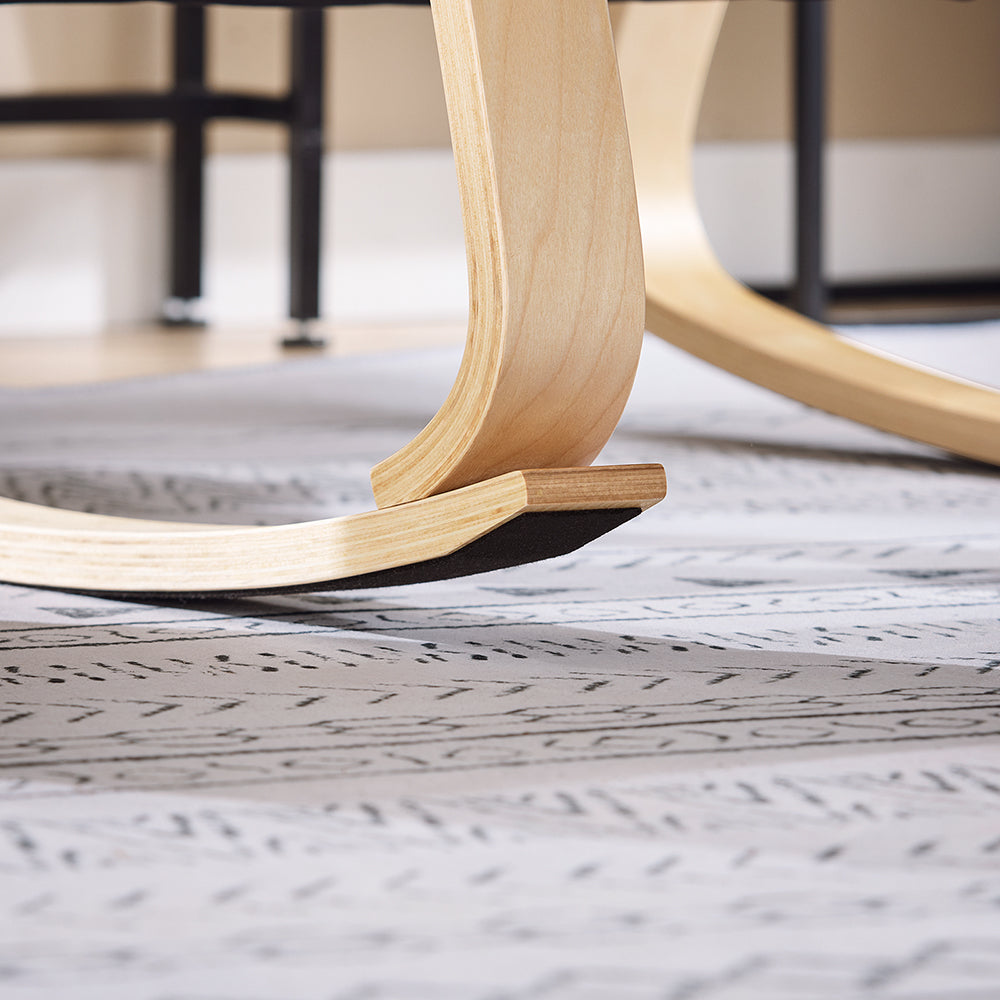 SoBuy FST16-SCH Rocking Chair, Fauteuil à bascule avec repose-pieds réglable design