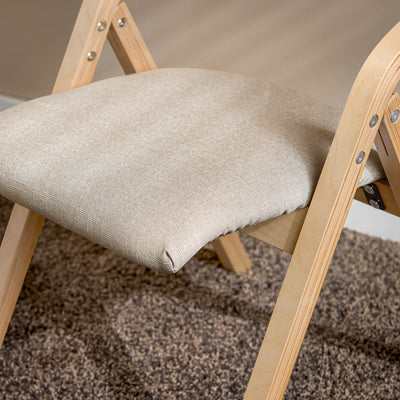 SoBuy FST40-HGx2 Scaune Pliabile Tapitate Set de 2, Scaun de Reuniune din Lemn cu Șezut Căptușit, Scaun de Birou Pliabil Portabil pentru Bucătărie, Birou, Living, Economie de Spațiu Gri Deschis