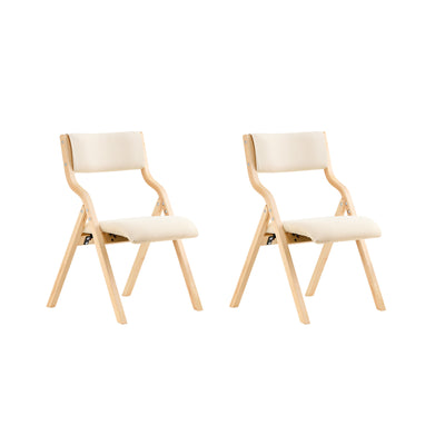 SoBuy FST40-Wx2 Lot de 2 Chaises Pliantes Rembourrées en Bois – Blanc