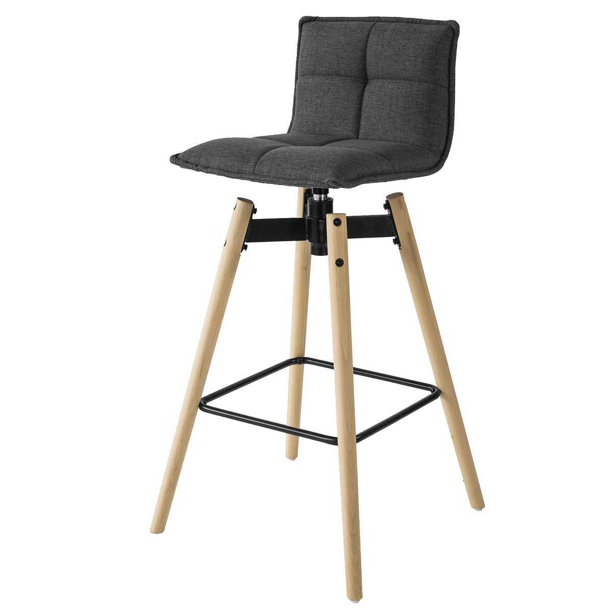 SoBuy FST45-DG Tabouret de bar cuisine rotatif à 360° avec dossier et repose-pieds